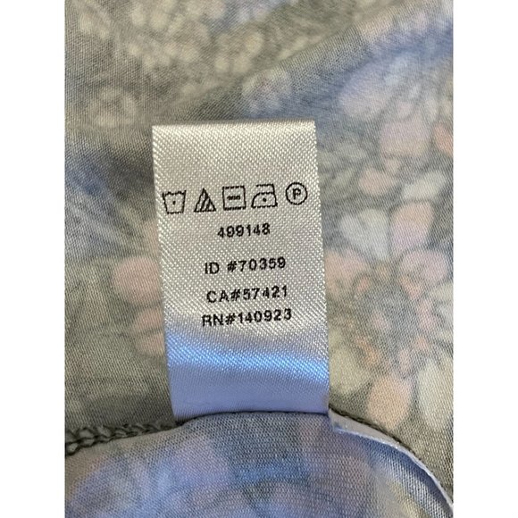 Loft Womens Floral Shift Mini Dress Round Neck Short Sleeve Gray Pink SZ X Small - Picture 7 of 7